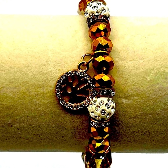 Gold Tone Necklace & Beaded Bracelet Set With Tree Of Life Charm - Picture 8 of 10